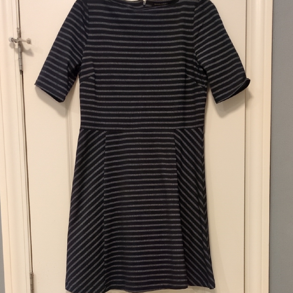 Banana Republic Navy and Gray Striped  Dress‎